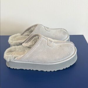 UGG Discoquette Genuine Shearling Slide Slipper Gray Size 6 🩶